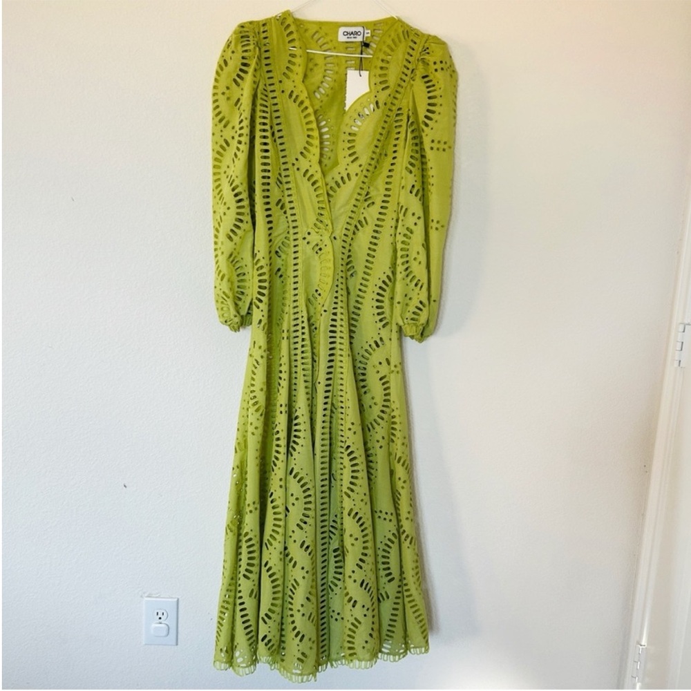 NWT Charo Ruiz Kelyk Kaftan Lime Punch Green - Picture 4 of 8